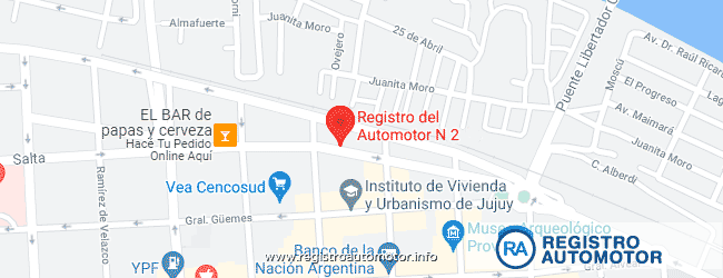 Mapa Registro Automotor 2 Jujuy