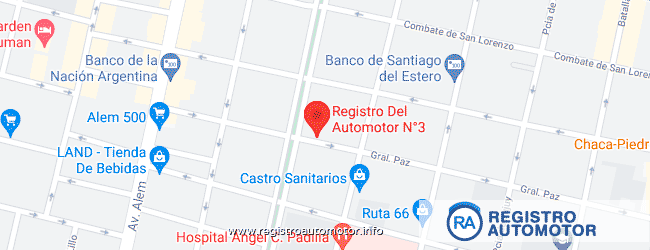 Mapa Registro Automotor 3 Tucumán DNRPA