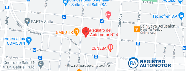 Mapa Registro Automotor 4 Salta