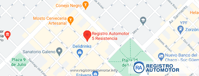Mapa Registro Automotor 5 Resistencia Chaco