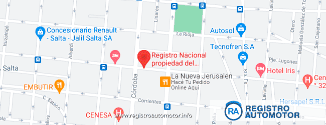 Mapa Registro Automotor 5 Salta