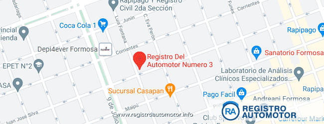 Mapa Registro Automotor 3 Formosa