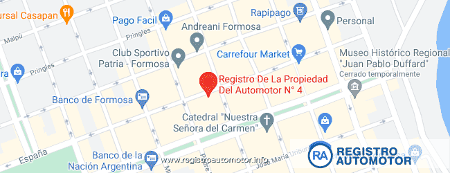Mapa Registro Automotor 4 Formosa