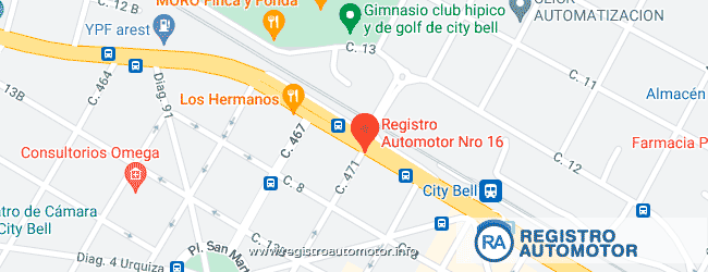 Mapa Registro Automotor 16 La Plata